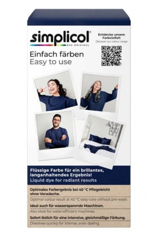 Simplicol Nacht-Blau Краска для ткани синяя  интенсивная, жидкая, для стиральной машины 40 , 150 мл + фиксатор 400 г