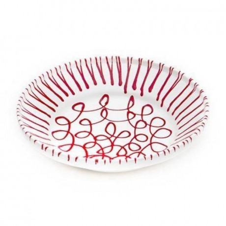 Gmundner Keramik Gmundner Keramik Rotgeflammt Reifschussel ohne Henkel d: 32 cm / h: 7,4 cm Керамическая миска для глазури красного цвета Gmundner без ручки d: 32 см / высота: 7,4 см