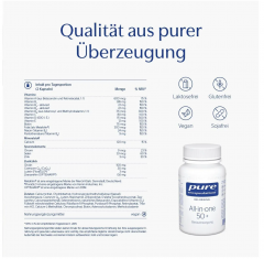 Pure Encapsulations All-in-one 50+, 60st,  Мультивитамины 50+ (Австрия), 60шт, гипоаллергенные, активные формы витаминов