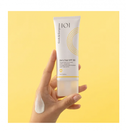 Geek & Gorgeous Zero Feel SPF 50 75ml, Солнцезащитный крем для лица (Венгрия), ежедневный SPF с матовым финишем, без отдушек и спирта, 75 мл
