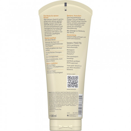 LAVERA Glow by Nature Body Lotion, 200 ml, Лавера Лосьон для тела Сияние Природы, витамин C и гиалуроновая кислота, сияние кожи, 200 мл