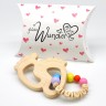 glucksWunder Holz Greifling Beissring Babyfusschen Buche personalisiert mit Name in Geschenkverpackung Деревянное кольцо для прорезывания зубов детские ножки бук персонализированное с именем в подарочной коробке