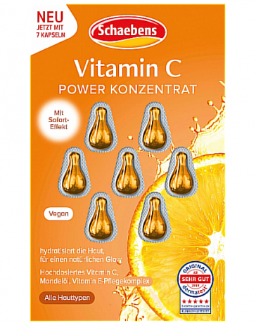 Schaebens Vitamin C Power Konzentrat 7 Kapseln, Концентрат для сияния кожи с витамином C, 7 капсул