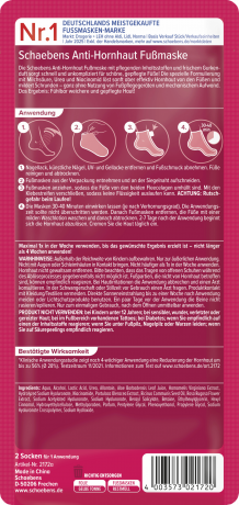 Schaebens Anti-Hornhaut Fussmaske 2 Socken, Маска-носочки для удаления огрубевшей кожи стоп, 2 шт.