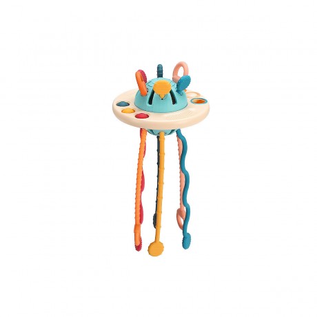 Debuy Baby-Nachziehspielzeug Fliegende Untertasse Tug Toy Baby Pull Along Toy Игрушка-буксир с летающей тарелкой