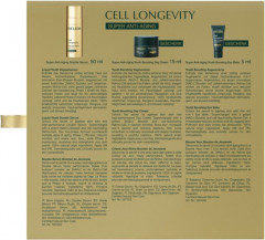 WELEDA Cell Longevity Super Anti-Aging Geschenkpackung, 3 Produkte, 50 ml + 15 ml + 5 ml, Подарочный набор Cell Longevity Super Anti-Aging: двухфазная сыворотка 50 мл, дневной крем 15 мл и бальзам вокруг глаз 5 мл