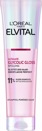 L'Oreal Paris Elvital Glycolic Gloss Spuelung, 150 ml, Кондиционер с гликолевой кислотой для тусклых волос, гладкость поверхности и интенсивный блеск, 150 мл