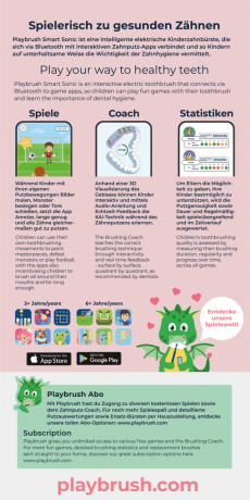 playbrush Elektrische Zahnbürste Kinder Smart Sonic pink Детская электрическая зубная щетка, 1 шт.