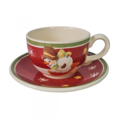 Чайная пара винтажная THUN &quot;Снеговик&quot;, керамика, 2 шт., Германия, 1980-90гг.