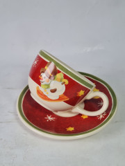 Чайная пара винтажная THUN &quot;Снеговик&quot;, керамика, 2 шт., Германия, 1980-90гг.