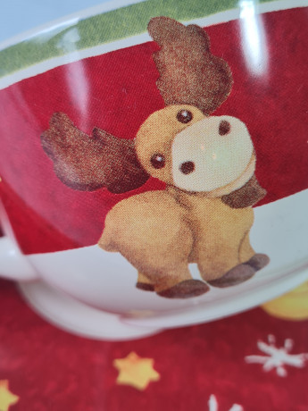 Чайная пара винтажная THUN "Снеговик", керамика, 2 шт., Германия, 1980-90гг.