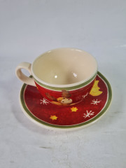 Чайная пара винтажная THUN &quot;Снеговик&quot;, керамика, 2 шт., Германия, 1980-90гг.