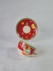 Чайная пара винтажная THUN &quot;Снеговик&quot;, керамика, 2 шт., Германия, 1980-90гг.