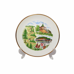 Manufaktur Floss Bavaria Декоративная тарелка с видами Санкт-Андреасберг, 19,5 см, Германия, 1960-70гг.