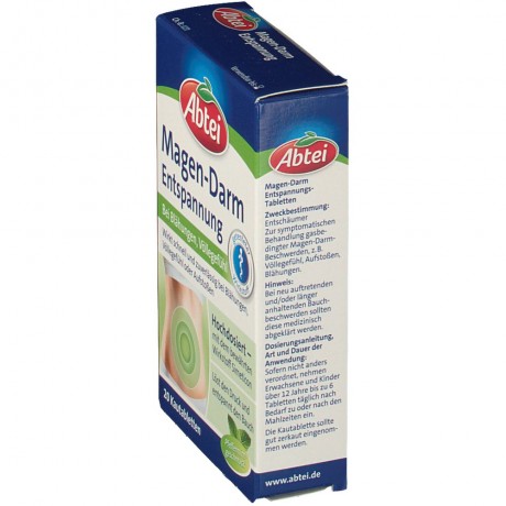 Abtei Magen-Darm Entspannungs-Tabletten, Жевательные таблетки для облегчения желудочно-кишечных расстройств, 20 штук 20 шт