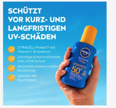 NIVEA SUN Sonnenspray Schutz &amp; Pflege LSF 50+, Солнцезащитный спрей для защиты и ухода за кожей, SPF 50+, 200 мл