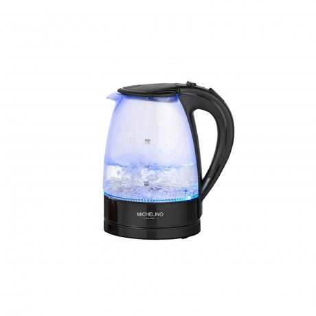 Michelino Wasserkocher Wasserkocher aus Glas 1,7 Liter, 1.7 l, 2200 W, Leistung: 1850-2200 Watt, Masse: 15,5 x 21 x 24,8 cm, Fassungsvermogen 1,7 Liter  Чайник Michelino стеклянный 1,7 л, 1,7 л, 2200 Вт, мощность: 1850-2200 Вт, размеры: 15,5 х 21 х 24,8 с
