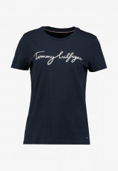 Tommy Hilfiger HERITAGE CREW NECK GRAPHIC TEE Print T-shirt midnight ФУТБОЛКА HERITAGE С КРУГЛЫМ ВЫРЕЗОМ С ГРАФИКОЙ Футболка с принтом полночь