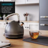 Arendo Arendo Wasserkocher, 1,7 l, 2200 W, Edelstahl, Retro Style Vintage, LED Temperaturanzeige, grau Чайник Arendo 1,7 л, 2200 Вт, нержавеющая сталь, ретро-стиль, винтажный светодиодный дисплей температуры, серый