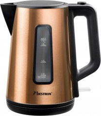 bestron bestron Wasserkocher AWK1000CO, 1,7 l, 2200 W, Kabelloser, mit Kochstopp-Automatik, Edelstahl in Kupfer-Optik  чайник Bestron AWK1000CO, 1,7 л, 2200 Вт, беспроводной, с автоматической остановкой кипения, нержавеющая сталь под медь