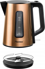bestron bestron Wasserkocher AWK1000CO, 1,7 l, 2200 W, Kabelloser, mit Kochstopp-Automatik, Edelstahl in Kupfer-Optik  чайник Bestron AWK1000CO, 1,7 л, 2200 Вт, беспроводной, с автоматической остановкой кипения, нержавеющая сталь под медь