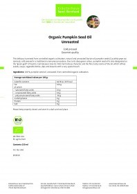 Krauterhaus Sanct Bernhardt Organic Pumpkin Seed Oil Unroasted, 250 мл