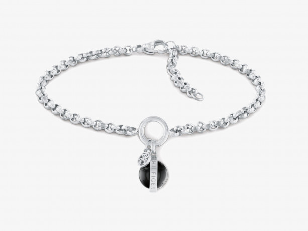 Tommy Hilfiger SS/ONYX Bracelet silver coloured SS/ONYX Браслет серебристый