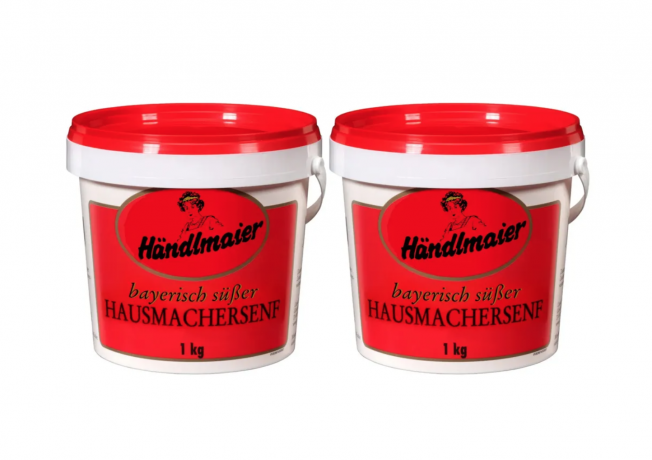 Handlmaier's Bayerisch-suber Hausmachersenf 1kg x 2stk, Баварская домашняя сладкая горчица, 1кг x 2 упаковки
