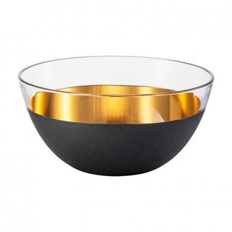 Eisch Eisch cosmo schwarz gold Schale Glas d: 24 cm / h: 13 cm Чаша Eisch Cosmo из черного золота, стеклянная, д: 24 см / в: 13 см