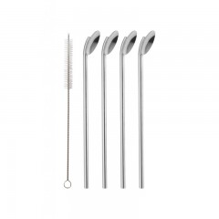 ASA SELECTION ASA Thermo Trinkloffel Edelstahl Set 4-tlg. inklusive Reinigungsburste l: 19,5 cm Набор термоложек для питья ASA из нержавеющей стали, 4 шт. включая чистящую щетку l: 19,5 см