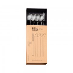 ASA SELECTION ASA Thermo Trinkloffel Edelstahl Set 4-tlg. inklusive Reinigungsburste l: 19,5 cm Набор термоложек для питья ASA из нержавеющей стали, 4 шт. включая чистящую щетку l: 19,5 см