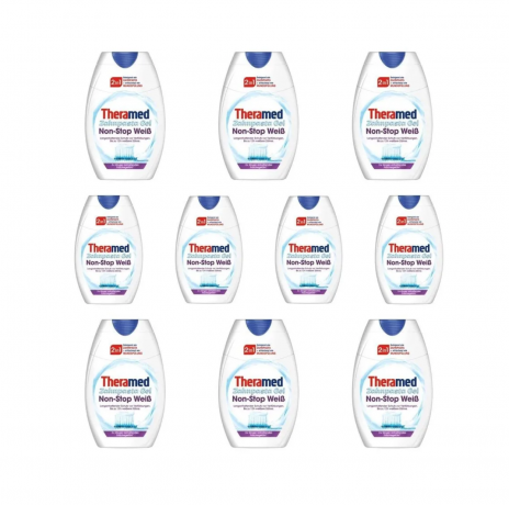 THERAMED Zahnpasta Gel Non-Stop Weib 2in1 White, 75ml x 10st, Зубная паста отбеливающая, 75 мл x 10 шт