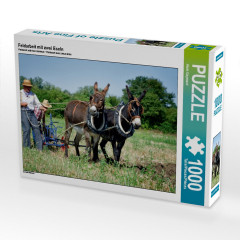 CALVENDO Puzzle CALVENDO Puzzle Feldarbeit mit zwei Eseln Пазл CALVENDO Puzzle Работа в поле с двумя осликами