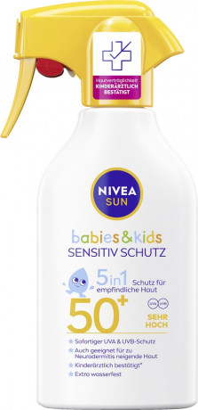 NIVEA SUN Babies & Kids 5in1 Sensitiv Schutz LSF 50+, 250 ml, Нивеа Детский солнцезащитный крем 5 в 1, SPF 50+, для чувствительной кожи, водостойкий, 250 мл