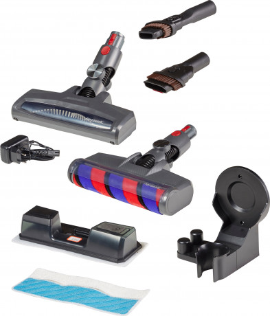 Hanseatic Hanseatic Akku-Stielstaubsauger VC-PD510-2, 350 W, beutellos, mit Knickgelenk und Wischfunktion Беспроводной ручной пылесос Hanseatic VC-PD510-2, 350 Вт, без мешка, с шарнирным соединением и функцией вытирания