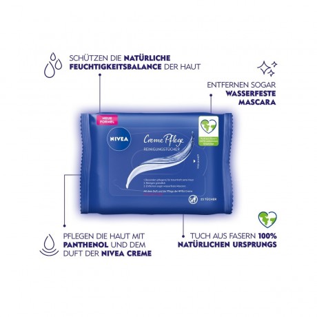 Nivea Reinigungstucher Creme Pflege  Очищающие салфетки крем-уход