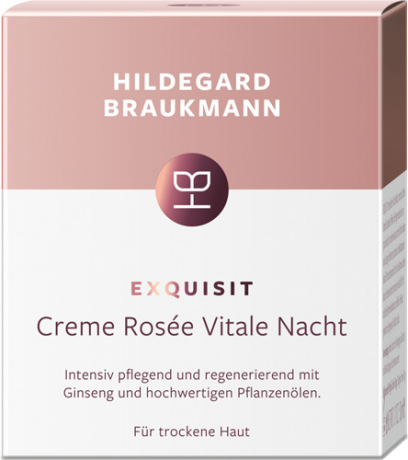 Hildegard Braukmann EXQUISIT Creme Rosee Vitale Nacht, 50 ml, Hildegard Braukmann ночной крем для лица для зрелой и сухой кожи, для женщин, 50 мл