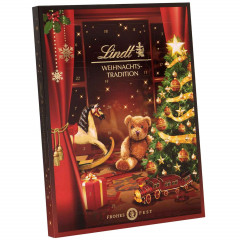 Lindt Weihnachts-Tradition Adventskalender, премиальный шоколадный адвент-календарь Рождественская традиция, 253 г