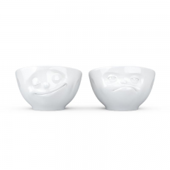 Fiftyeight Products TV Tassen Eierbecher Set 2-tlg. weiss - glucklich &amp; hmpff Набор подставок для яиц под телевизор 2 шт. белый - счастливый и hmpff