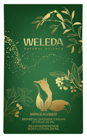 WELEDA Mini Geschenkset Sanddorn & Citrus 2026, 2 Produkte, 20 ml + 20 ml, Мини-подарочный набор Sanddorn & Citrus 2026: гель для душа 20 мл и восстанавливающий лосьон 20 мл