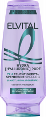 L'Oreal Paris Elvital Hydra Hyaluronic Pure 72H Feuchtigkeitsspendende Spuelung, 250 ml, Увлажняющий кондиционер для волос с жирными корнями и обезвоженной длиной, до 72 часов увлажнения, 250 мл