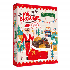 Mr. Brownie Adventskalender 2026, Адвент-календарь 2026 Mr. Brownie с 24 мини-кексами восьми видов, 600 г
