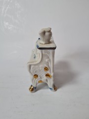 Винтажная фарфоровая фигурка пианино с позолотой в стиле барокко, 8 x 7,5см, Германия, 1960г.