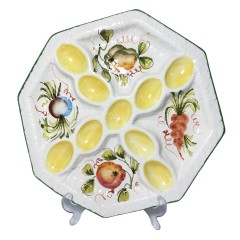 Italian Cermaic, Керамическое блюдо для яиц с яркой ручной росписью, Италия 1960-65гг.