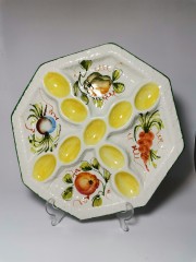 Italian Cermaic, Керамическое блюдо для яиц с яркой ручной росписью, Италия 1960-65гг.