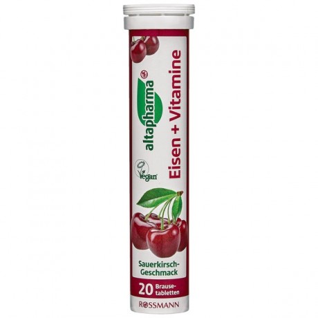 Altapharma Brausetabletten Eisen + Vitamine Шипучие таблетки Железо+Витамины со вкусом вишни 80 г