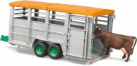 Bruder Viehtransportanhanger mit 1 Kuh Прицеп для перевозки скота с 1 коровой