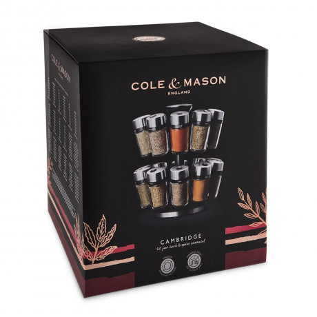 Cole & Mason Coleamp;Mason 20er Gewucrzkarussell schwarz Карусель для специй Coleamp;Mason 20