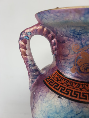 Керамическая ваза в греческом стиле с двумя ручками  "Родес", 18,5 x 12 см, Греция, 1970-80гг.