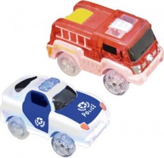 FANTASTIC TRACKS Autorennbahn Fahrzeuge Set Polizei und Feuerwehr Autorennbahn Fahrzeuge Набор автомобилей для автогонок